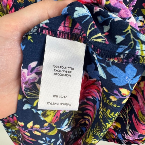 Pioneer Woman Embroidered‎ Floral Tunic Top Medium Multicolor Peasant Boho Chic - Picture 5 of 9